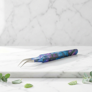 Pince à cils violette de précision pour artistes en cils, applicateurs coudés pour extensions de cils en volume, isolation et classiques - Product Image 6