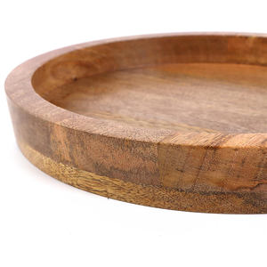 Bandeja de servicio redonda de madera maciza de mango de calidad superior, tamaño personalizado para hoteles, restaurantes y uso doméstico, precio económico - Product Image 6