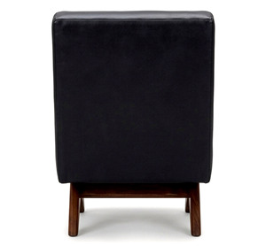 Sillón de Estilo PJ de Lujo al por Mayor, Sillón de Salón sin Brazos de Madera Maciza de Mediados de Siglo, con Detalles en Cuero Genuino, para Oficina y Sala de Estar - Product Image 4