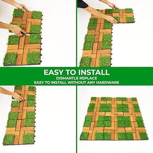 Azulejos antideslizantes de mezcla de hierba de madera de Acacia para interior/exterior, aislamiento térmico moderno, balcón, habitación de jardín - Product Image 2