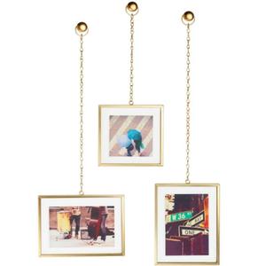 Premium Luxury Gold Hanging <b>Photo</b> <b>Frame</b> with Chain Wall <b>Mounted</b> Metal Picture <b>Frame</b> Modern Stylish Home and Office Table Decor - Product Image 1