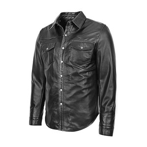 Chemises en cuir pour hommes de qualité supérieure, vente chaude, prix abordable, vente en gros, respirantes, fabriquées en cuir - Product Image 5