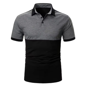 Polo pour hommes sur mesure OEM, grandes tailles, en coton respirant et confortable, avec blocs de couleur personnalisés, vente en gros - Product Image 1
