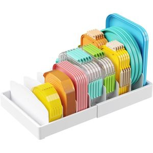Organizzatore Espandibile per Armadio da Cucina 9.8-17 Pollici con 8 Divisori Regolabili e 9 Scomparti, Porta Coperchi per Contenitori Alimentari - Product Image 1