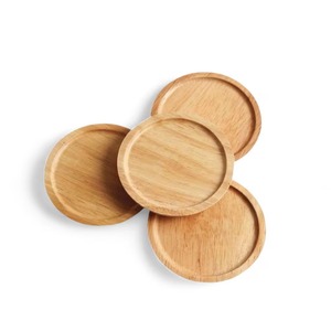 Wooden Coasters Simple Creative Circular Wood Laser-engraved Anti-slip Heat-insulating Features Wood <b>Crafts</b> Natural Color - Product Image 4