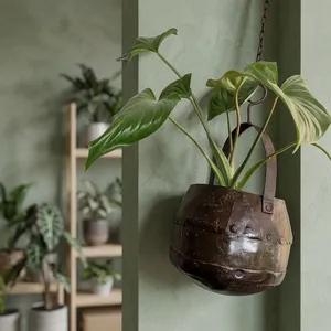Maceta Colgante Grande de Hierro Estilo Vintage Dolchi, Florero Decorativo para Balcón, Jardín, Casa de Campo, Hotel, Entrada, Sala de Estar - Product Image 4