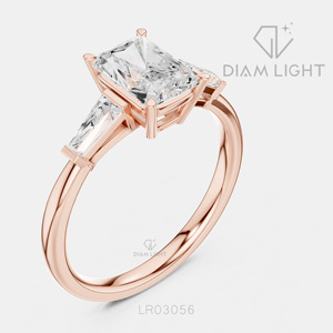 Bague de fiançailles en or blanc 14 carats avec diamant de laboratoire taille radiant de 1,56 carat, certifié IGI, couleur F+, clarté VS+, bague de promesse de mariage - Product Image 4