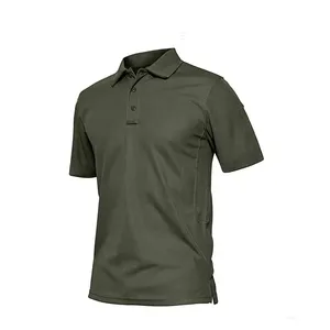 Polo elástico de alto rendimiento para hombre, tejido que absorbe la humedad, para ejercicio, deportes, viajes y uso casual. - Product Image 4