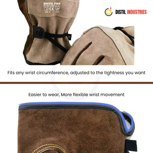 Gants de travail robustes en cuir de vachette, gants de chauffeur pour la conduite de camions, l'entrepôt et le jardinage, avec paume en cuir croûte, gants de sécurité - Product Image 4