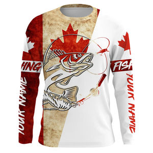 Chemise de pêche avec drapeau canadien, manches longues, impression par sublimation, UPF 50, séchage rapide, vêtements d'extérieur pour hommes - Product Image 1