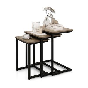 Set di 3 Tavolini da Caffè Multifunzionali Impilabili - Product Image 1