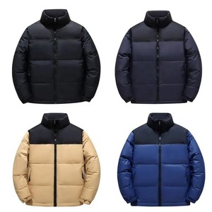 Veste d'hiver matelassée pour homme avec broderie décorative en tissu toile et col montant - Product Image 4