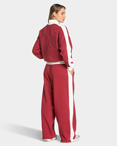 Ensemble de survêtement de football personnalisé pour femme, veste zippée intégrale en polyester et coton, pantalon de jogging, tenue de sport décontractée colorblock pour l'entraînement de football - Product Image 2