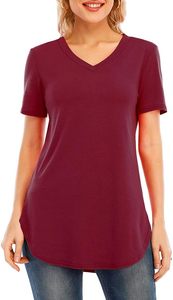 Blusa Casual de Moda para Mujer, Transpirable, Cuello en V, Corte Ajustado, Color Sólido, Manga Corta, con Bolsillos - Product Image 4