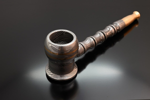 Pipa de Fumar Reutilizable de Acero de Damasco Clásica y Tradicional, Personalizada OEM/ODM, con Boquilla de Madera, Caja de Regalo, Entrega Rápida, Producto Popular - Product Image 6