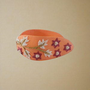 Bandeau Léger Imprimé Floral Pêche, Tissu Doux, Torsadé, pour Femmes et Filles, Ajustement Confortable, Imprimé Floral Tendance - Product Image 2