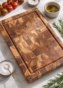 Planche à découper en bois d'acacia de qualité supérieure, extra large, épaisse, à grain de bois apparent, résistante au lave-vaisselle, pour la cuisine - Product Image 4
