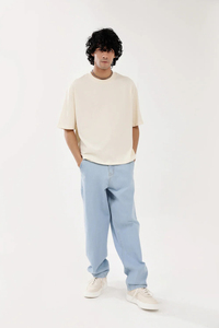 Custom Men's Oversize <b>Box</b> Cut Tee Shirt 250-300 Gsm Heavyweight 100% Cotton Digital <b>Drop</b> Shoulder Boxy Fit Regular Length - Product Image 4