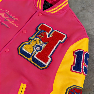 Chaqueta Varsity Formal de Lona de Alta Calidad, Unisex, con Bordado Chenille, Mangas de Algodón, Diseño Personalizado con Letras de Béisbol, Resistente al Viento - Product Image 5