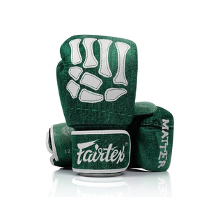 ถุงมือ Fairtex สีแดงลายกระดูกสีขาว หนังวัวแท้ สำหรับชกมวย ฝึกซ้อม ผู้ใหญ่ ขายดี - Product Image 4