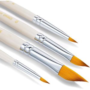 Set Professionale di 4 Pennelli Triangolari per Acquerello, Pennelli a Cuneo per Artisti con Punta Triangolare per Acquerello e Pittura a Olio - Product Image 1