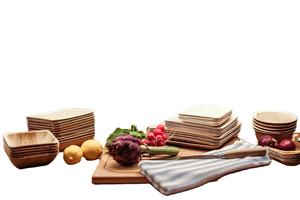 Assiettes à dîner jetables écologiques biodégradables robustes vaisselle carrée en feuille de palmier Areca pour la restauration de fête - Product Image 2