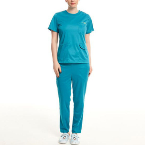 Women's Hospital Healthcare Uniform Medical <b>Scrub</b> <b>Set</b> with Soft Fabric Jogger Pants OEM Factory - Product Image 1