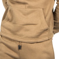 Ensemble de survêtement unisexe kaki à capuche, couleur unie, 100 % coton biologique, pantalon de jogging décontracté en coton épais délavé à l'acide