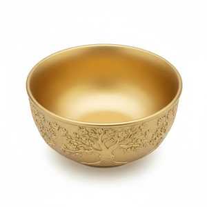 Handcrafted Wooden Bowl with Stainless Steel Beaded Edge Serving Bowl for Home Decor - Product Image 3
