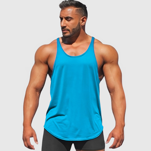 Men's Gym <b>Stringer</b> Tank Top Knitted Polyester Cotton Bodybuilding Racerback Sleeveless Muscle <b>Vest</b> Multiple Colors - Product Image 4