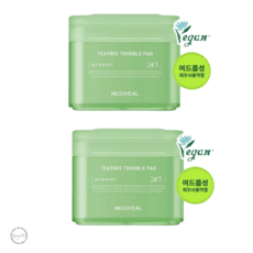 Mediheal Tea Tree Soothing Cotton Pads - Confezione Doppia Sconto - 2 Pacchi da 100 Dischetti + 100 Ricariche - Product Image 1