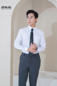 เสื้อเชิ้ตผู้ชายขายส่ง ผ้าไผ่และไมโครไฟเบอร์ ปกคอปก ทรงสมาร์ทแคชชวล ป้องกันขนร่วง ระบายอากาศ แห้งเร็ว แขนยาว - Product Image 4