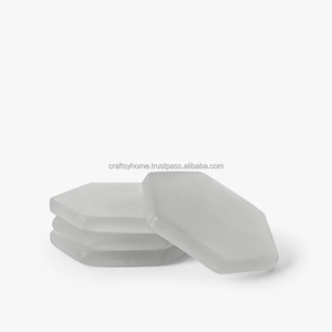 Posavasos de resina transparente hexagonal hechos a mano en 3D de lujo, decoración del hogar, posavasos de diseñador de amor/alfombrillas, modelo de regalos, venta al por mayor, precio barato - Product Image 5