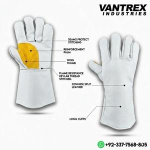 Industrial Heavy Duty Cowhide Leather Breathable Impact Protection Casual Welding Work Gloves - Product Image 4