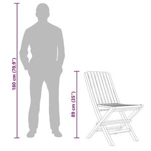 Juego de 6 Sillas Plegables de Madera de Teca Sólida Medianas, Colección de Sillas de Madera de Teca Duraderas y Versátiles - Product Image 6