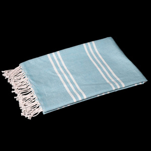 Serviette Fouta turque personnalisée, grande taille, en coton rayé, pour la plage, fabriquée en Inde. - Product Image 5