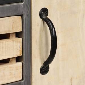 Aparador de acero y madera de mango macizo 25,6 "x 13" x 29,9 "pulgadas - Product Image 4