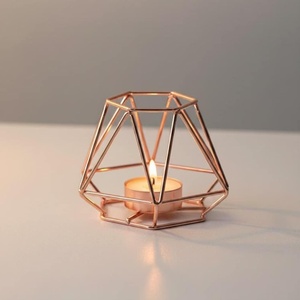 Porte-bougie en fer fait main pour la décoration de la maison, porte-bougie doré de luxe pour table de mariage, ensemble de porte-bougie en métal noir moderne - Product Image 5