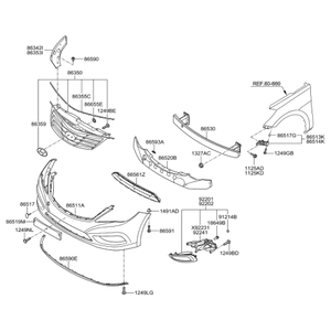 กระจังหน้าล่างของแท้ใหม่ OEM 865613V000 - Product Image 2