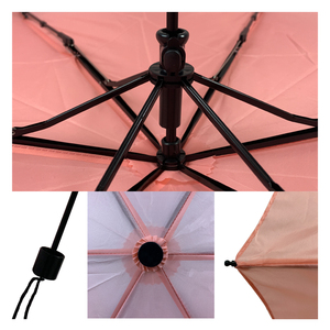 Sombrilla de Viaje Manual Moderna, Ultraligera, de Tres Pliegues, con 6 Varillas, de Tela Pongee, para Sol y Lluvia - Product Image 4
