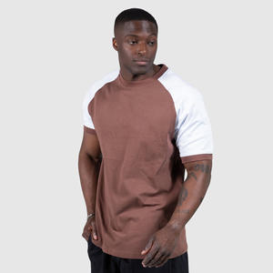 T-shirt Raglan Homme Manches Courtes Coupe Slim Décontracté 100% Coton Jersey Teint Uni Vente en Gros Haute Qualité - Product Image 3