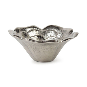 Elegante tazón decorativo de metal con forma de rosa plateada, accesorio de lujo para mesa, decoración para el hogar, plato para servir, ideal para regalo. - Product Image 3