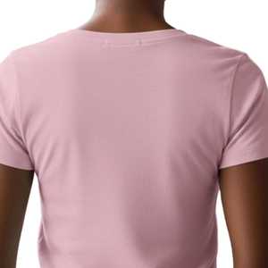T-shirt graphique col en V pour femme, rose et bleu, avec message politique, imprimé sur mesure, décontracté, en mélange de coton - Product Image 6