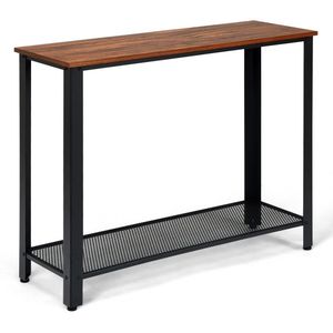 Adjustable <b>Feet</b> Wood Console <b>Sofa</b> Table with Storage Shelf 1PC Console Tables Product Category - Product Image 3