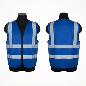 เสื้อกั๊กทำงานผ้าฝ้ายพรีเมียม 120 GSM สีน้ำเงิน สะท้อนแสง ปลอดภัย สกรีนโลโก้ได้ มองเห็นได้ชัดเจน กันลม ชุดทำงานอุตสาหกรรม - Product Image 1