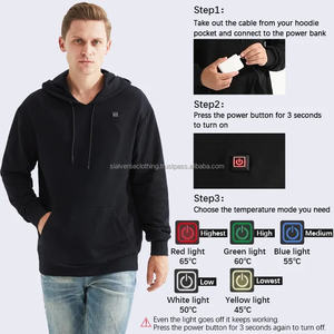 Sudadera con capucha de lana personalizada de la mejor calidad, venta al por mayor, chaqueta calefactable eléctrica para hombre, última moda, de talla grande Sudadera con capucha, batería ponderada de calefacción - Product Image 5