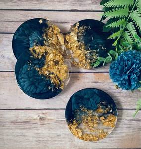 Handmade Resin Wood Coaster <b>Set</b> With Modern Artistic Design For Home Decor Coffee Table Dining Table And Office <b>Desk</b> Use - Product Image 4