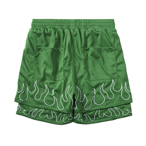 Men's High Quality Breathable Quick Dry Eco-Friendly <b>Mid</b> Waist Drawstring Closure Double <b>Layer</b> 100% Cotton Sports Shorts Shorts - Product Image 6