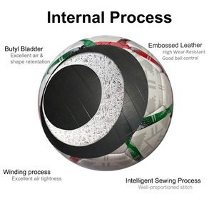 Ballon de football en cuir PVC de haute qualité, personnalisé avec logo, durable, pour l'extérieur, entraînement, match officiel, taille 5 - Product Image 4