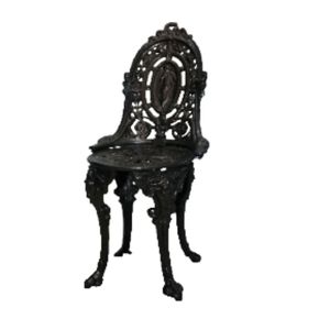 Chaise de jardin victorienne en acajou avec pieds cabriolés, revêtement rouge, mobilier d'extérieur durable, élégant pour salon, design intemporel - Product Image 4